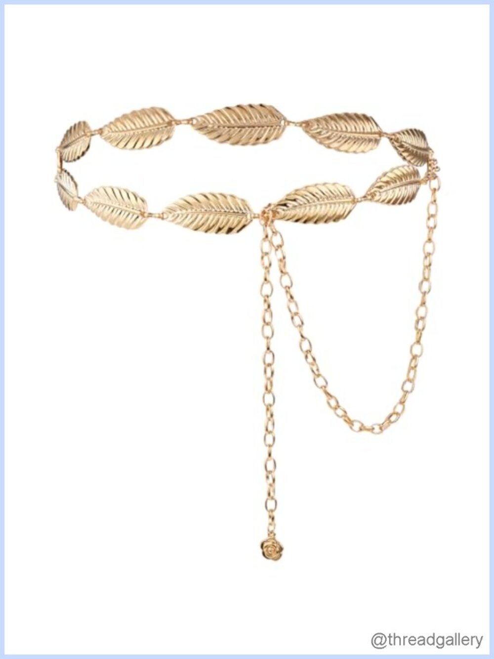 Metal Leaf Chain Belt Adjustable Bridal Wedding Waistband for Dresses